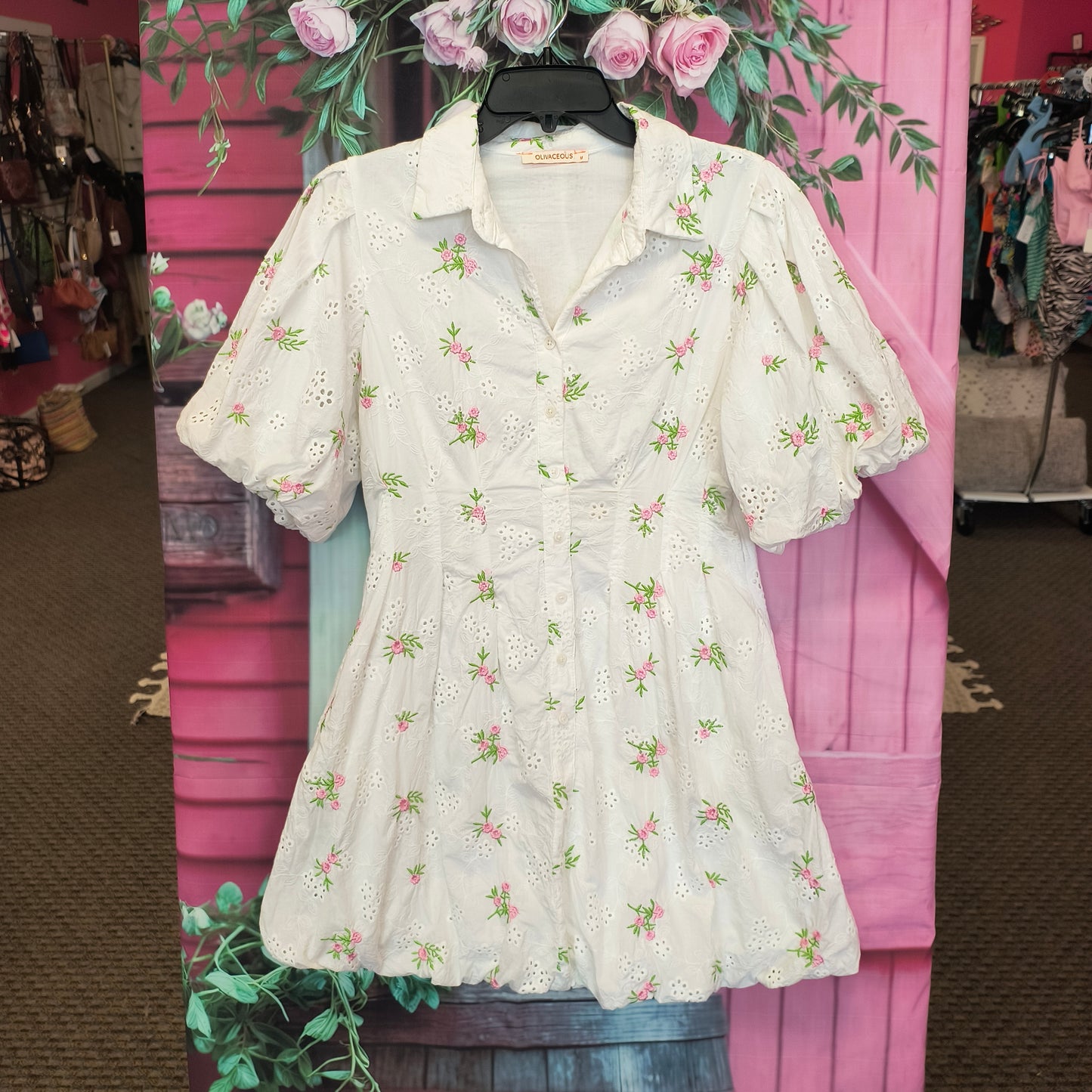 Olivaceous mini dress M 7/17/26