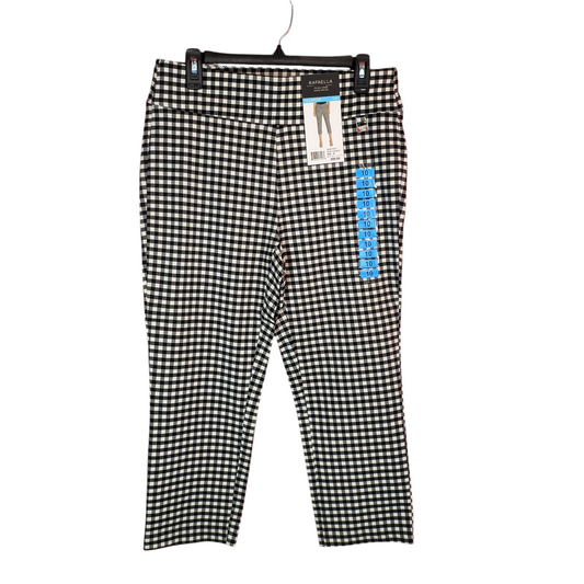 Rafaella black white checkered  Elastic Waistband Pull On Capri Size 10