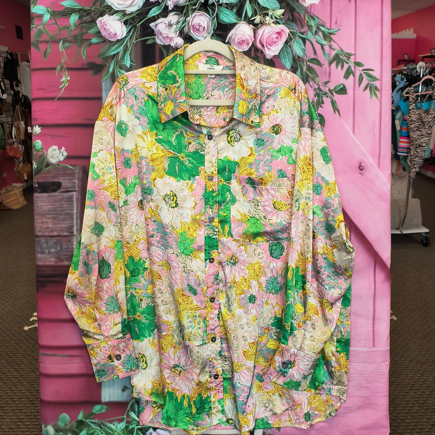 Entro floral top LS S 7/15/26