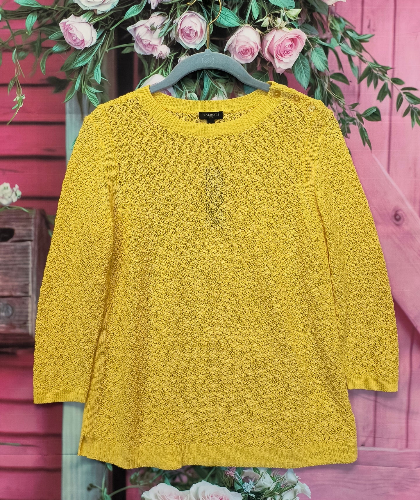 Talbots Yellow Knit sweater SP 7/3/26