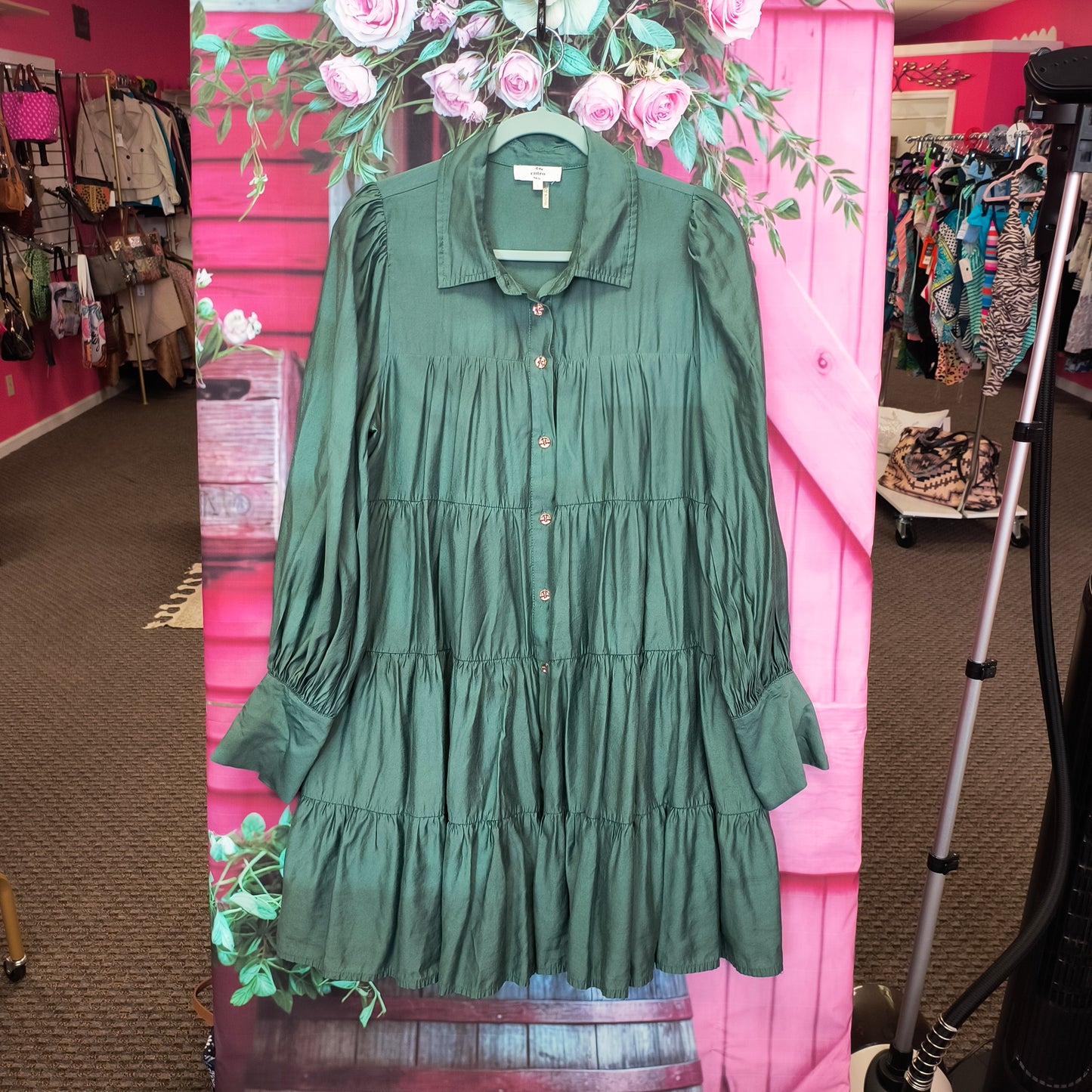 Entro green dress L 8/7/26