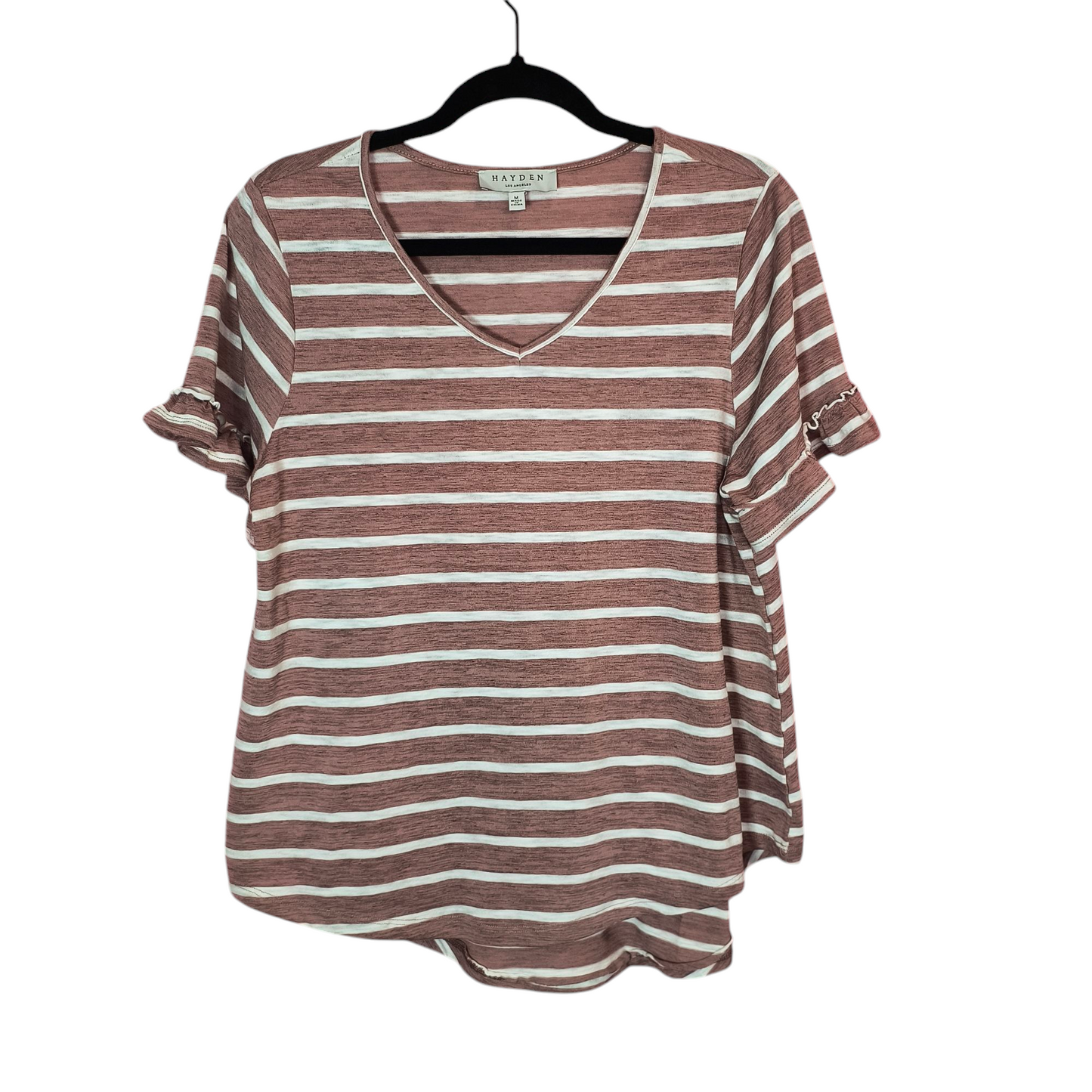 Hayden purple striped vneck top medium