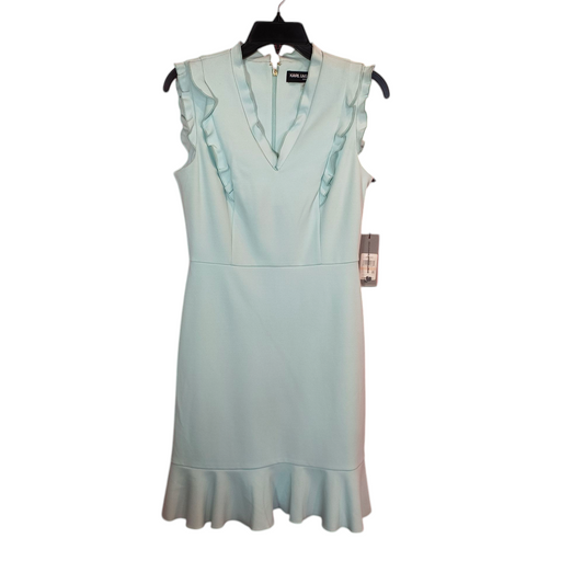 Karl Lagenfeld aqua blue ruffle dress size 2