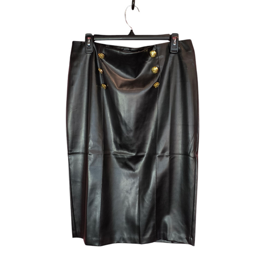 NYCC Black Pencil Skirt with Faux Leather large