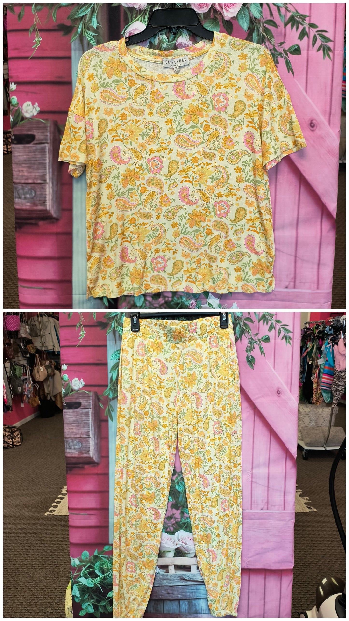 Olive+ oak sleepwear pants set S 7/23/26