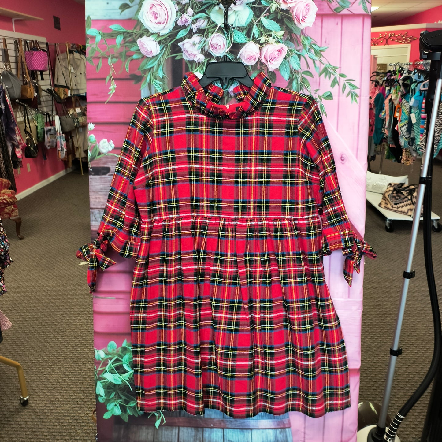 Elisabeth Wilson Tartan Plaid Dress L 8/7/26
