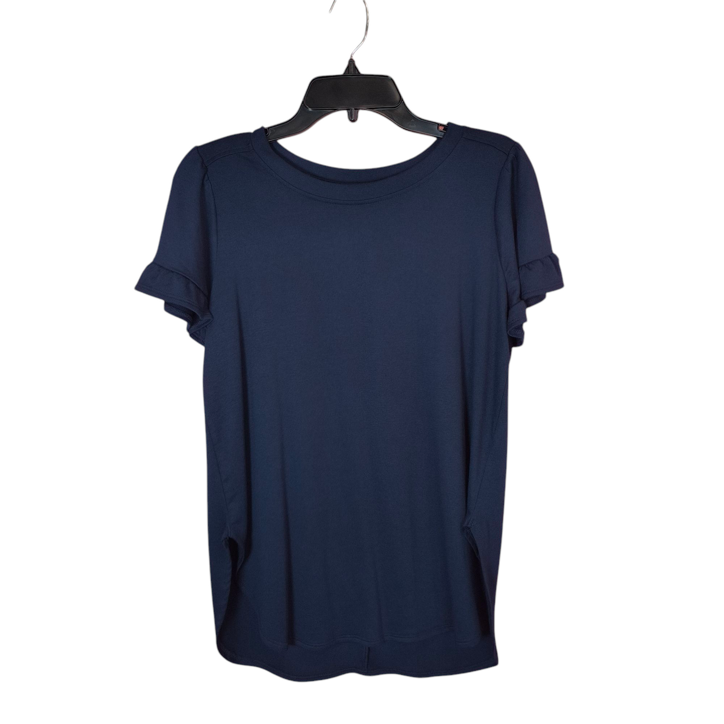 Crown & Ivy Navy Ruffle Sleeve top medium