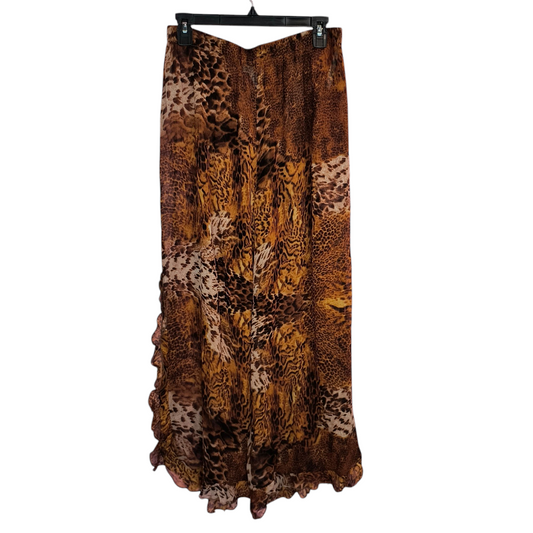 Gottex leopard print sheer ruffle pants  medium